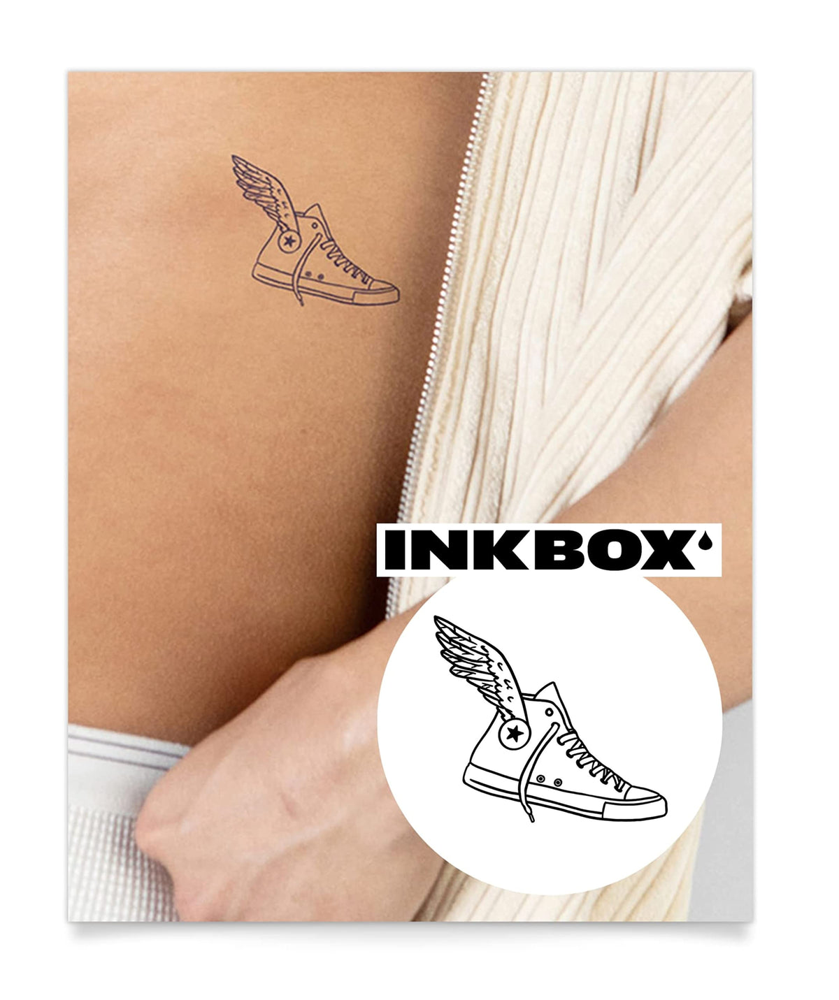 Inkbox Flying All Stars Temporary Tattoo - Water-Resistant, Lasts 1-2 Weeks, 3X3 In