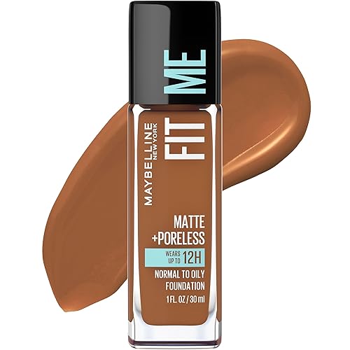 Maybelline Fit Me Matte + Poreless Foundation, Mocha, 1 Fl Oz - Flawless Finish