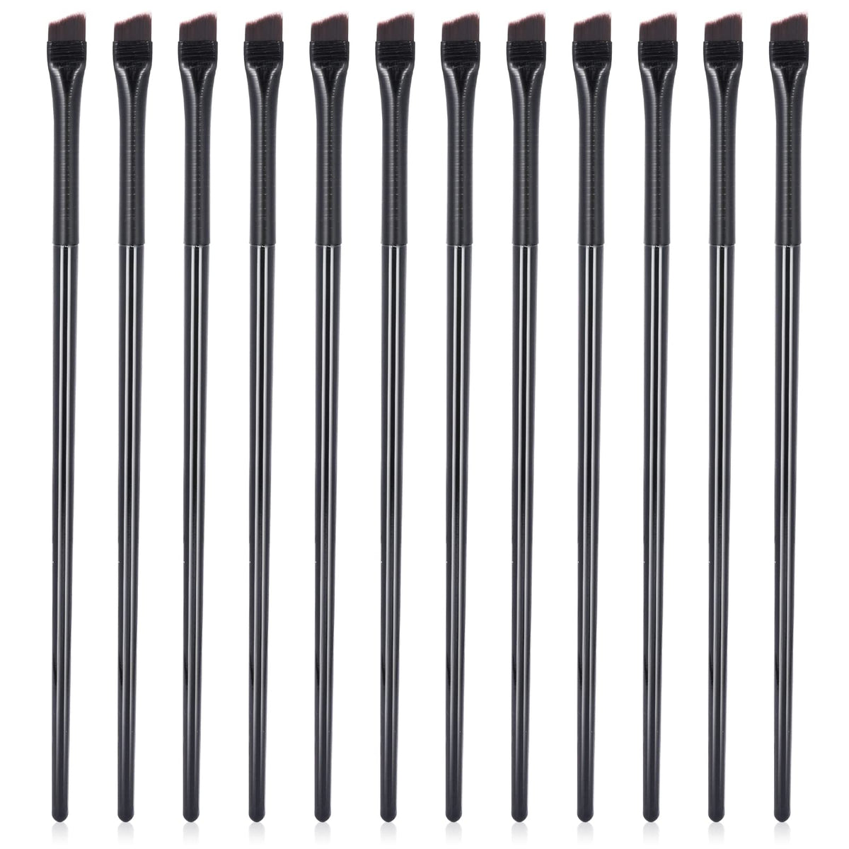 Sliverdew 12 Pcs Angled Eyeliner Brushes Set - Soft Synthetic Eyebrow & Eyeshadow Makeup Tools