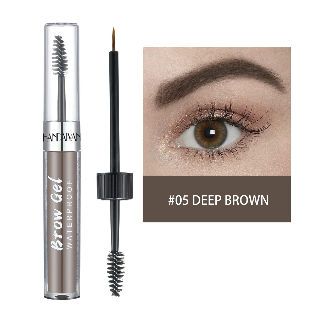 Onarisae Dark Brown Waterproof Eyebrow Gel - 0.12 Fl Oz Liquid Brow Styling Makeup