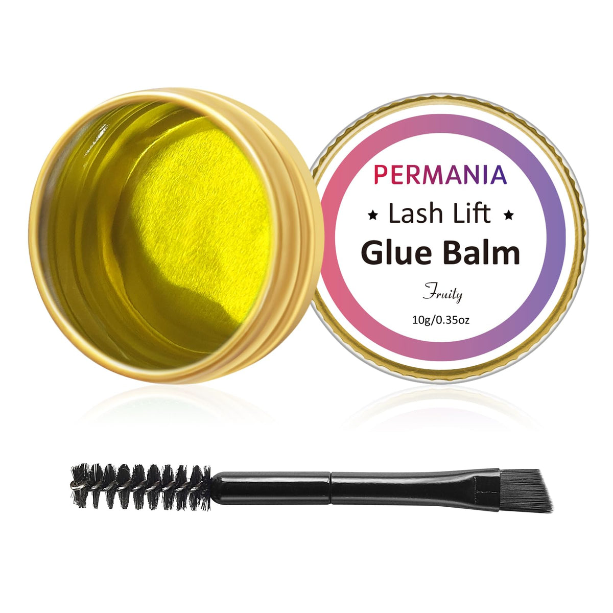 Permania Lash Lift Glue - Strong Hold Eyelash Adhesive, Fast Drying & Waterproof, Yellow