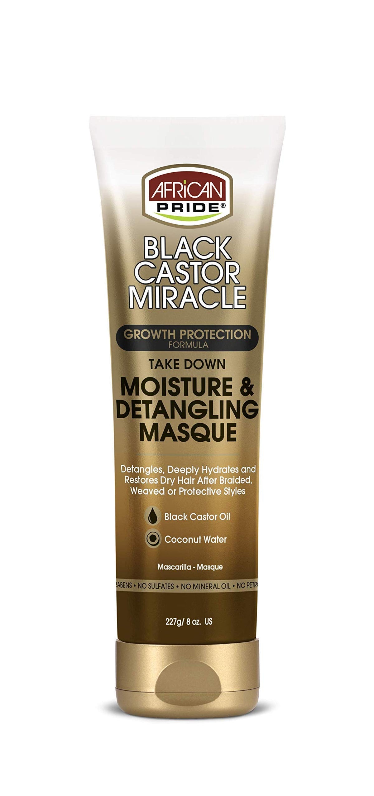 African Pride Black Castor Miracle Masque - Hydrating Detangler For Dry Hair, 8 Oz