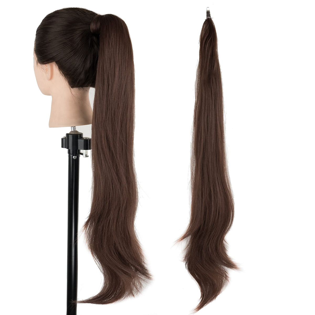 Imissu Burgundy Hair Extension Ponytail - Flexible High Temperature Fiber Hairpiece