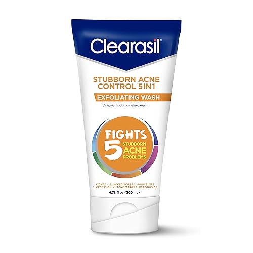 Clearasil Stubborn Acne Control Exfoliating Wash, 2% Salicylic Acid, 6.78 Oz