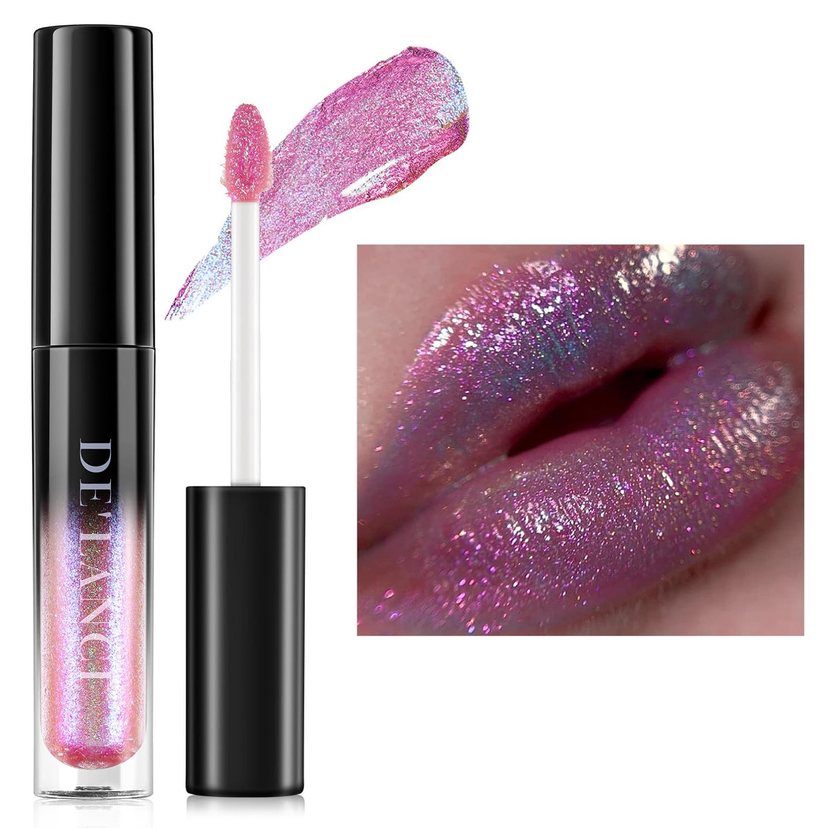 Oygcee Chameleon Liquid Lipstick - Purple Green Shimmer, Hydrating & Long Lasting Lip Gloss