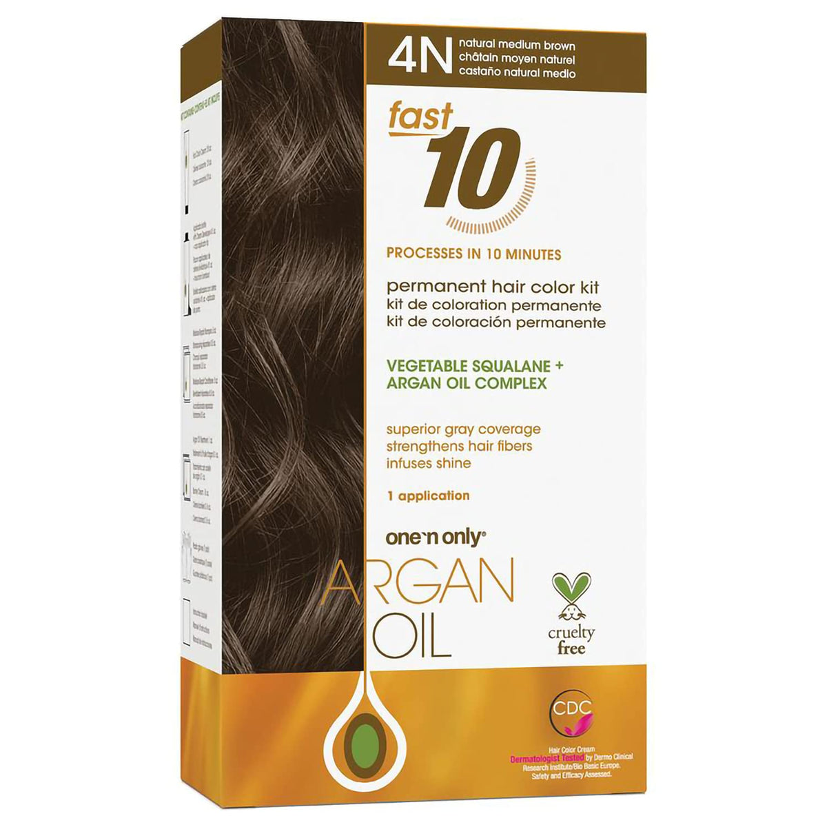 One n Only Argan Oil Fast 10 Permanent Hair Color Kit 4N Natural Medium Brown  Gray Hair Coverage in 10 Minutes  Helps Maintain