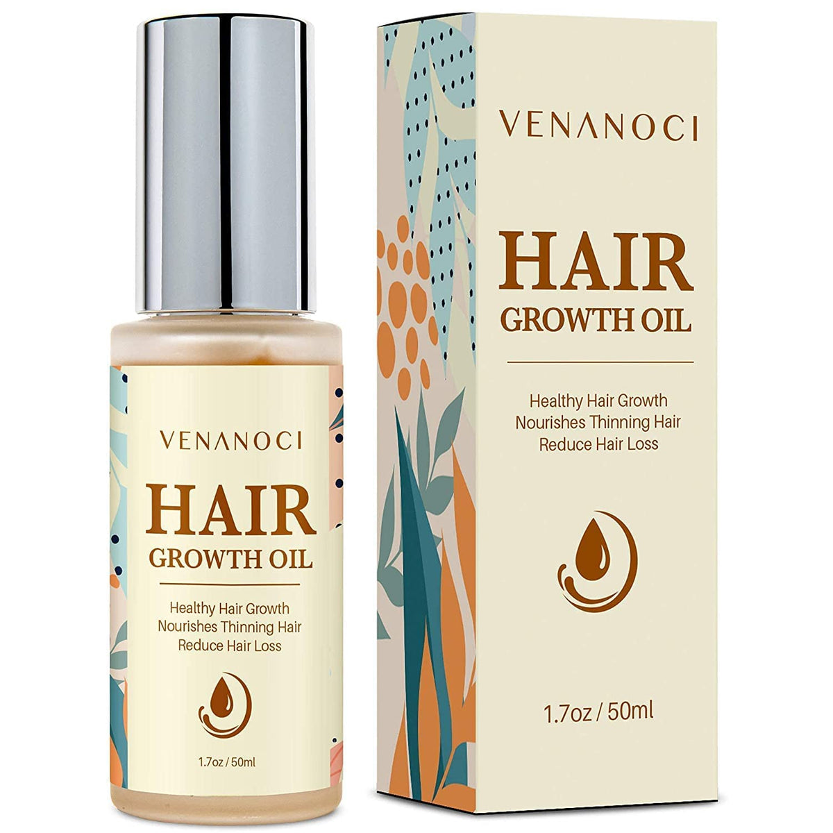 Venanoci Biotin & Castor Oil Hair Growth Serum For Thicker, Fuller Hair - 1.7 Oz