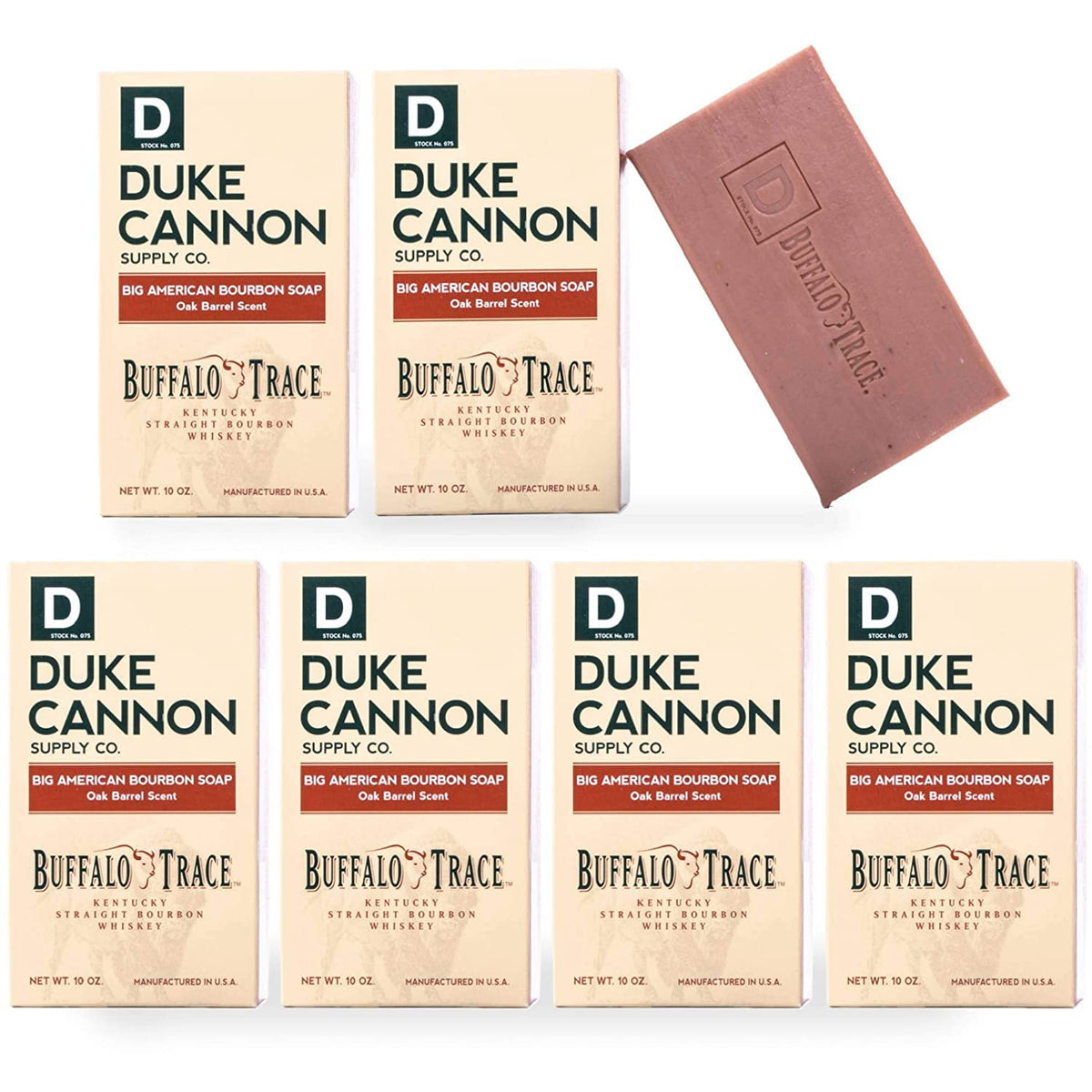 Duke Cannon Big Brick Of Soap For Men, 10Oz Bourbon - 6 Pack, Premium Grooming Essentials