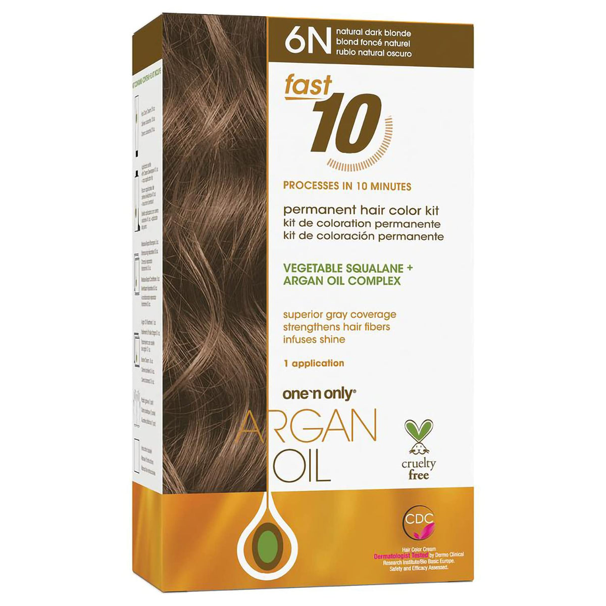 One n Only Argan Oil Fast 10 Permanent Hair Color Kit 6N Natural Dark Blonde  Gray Hair Coverage in 10 Minutes  Helps Maintain 