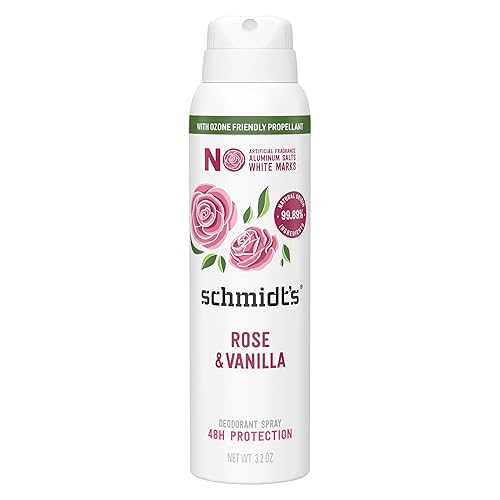 Schmidt'S Natural Deodorant Spray, Rose & Vanilla, 48H Protection, Vegan, 3.2 Oz