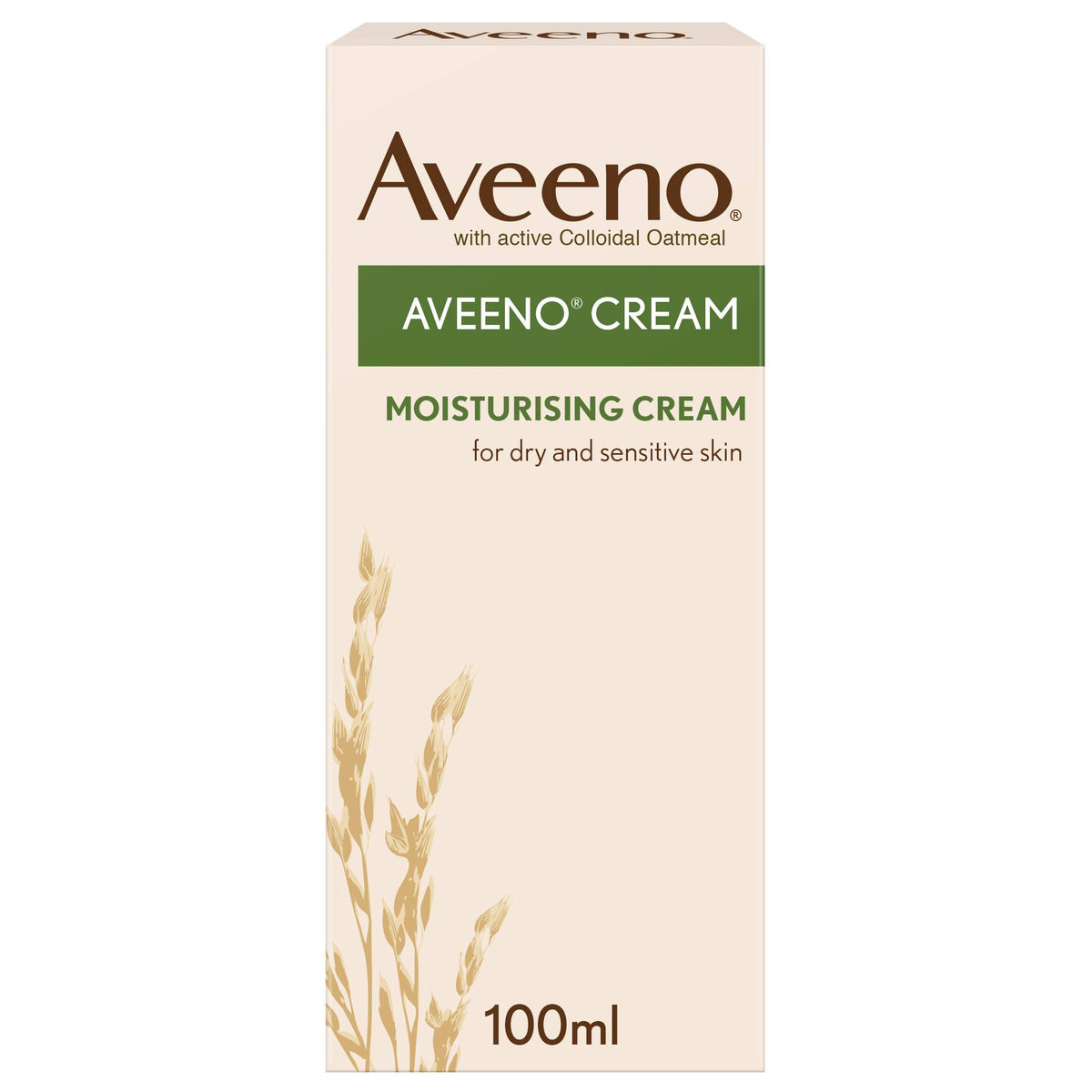 Aveeno Moisturising Cream 100Ml - Nourishing Body Lotion For Dry & Sensitive Skin, Suitable For All Ages