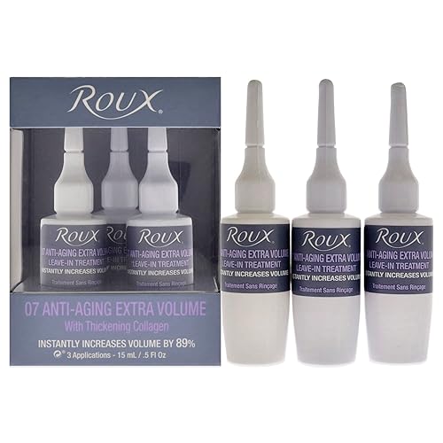 Roux Collagen Leave-In Treatment, Anti-Aging Formula, 3 Ampoules, 0.5 Fl Oz Each