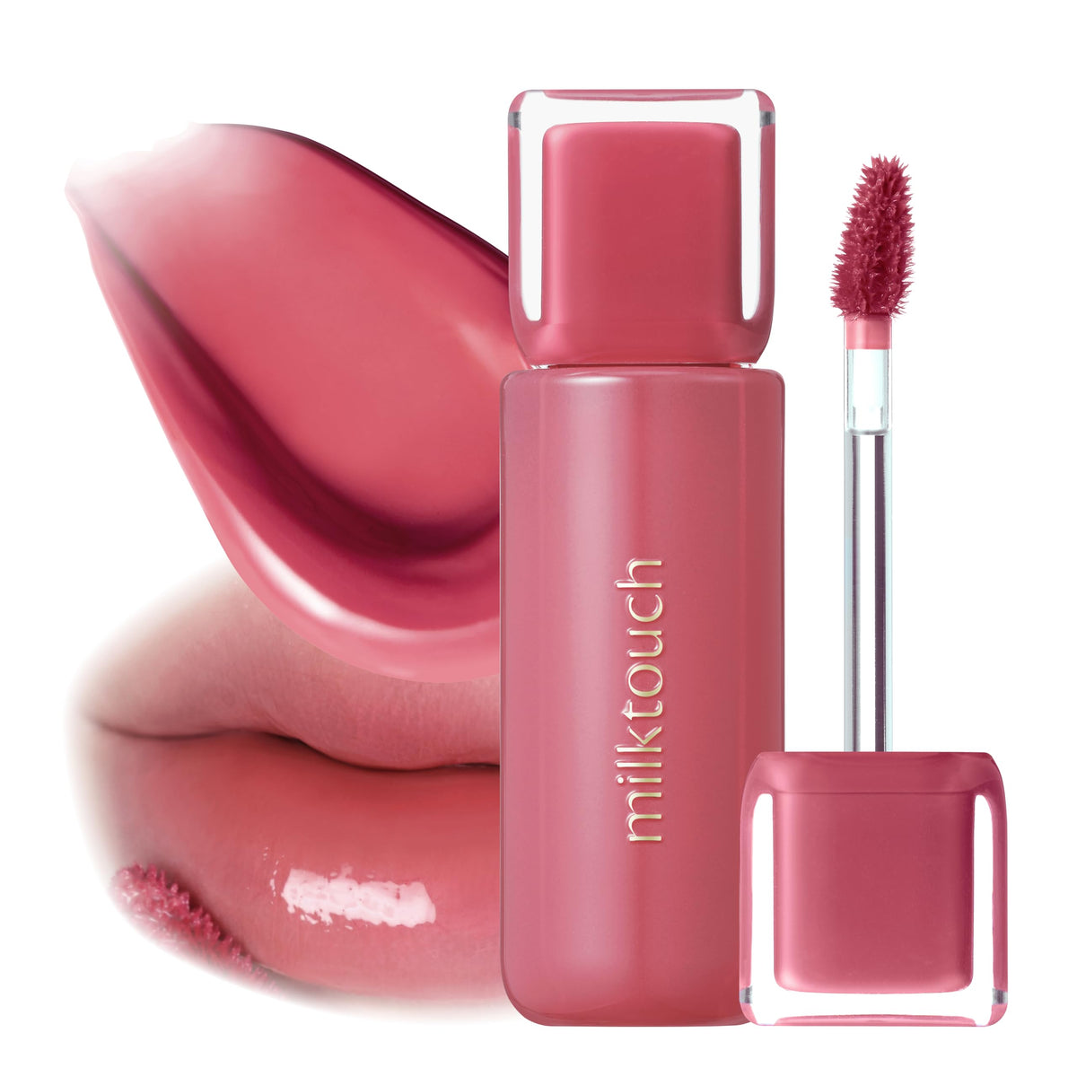 Milktouch Jelly Lip Glow Tint - Hydrating Lip Gloss, Long-Lasting Moisture, 08 Rosy Breeze