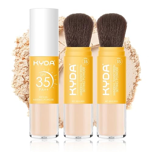 KYDA Mineral Sunscreen Setting Powder SPF 35 - 2 Pcs Medium, Oil Control, Lightweight Matte Finish