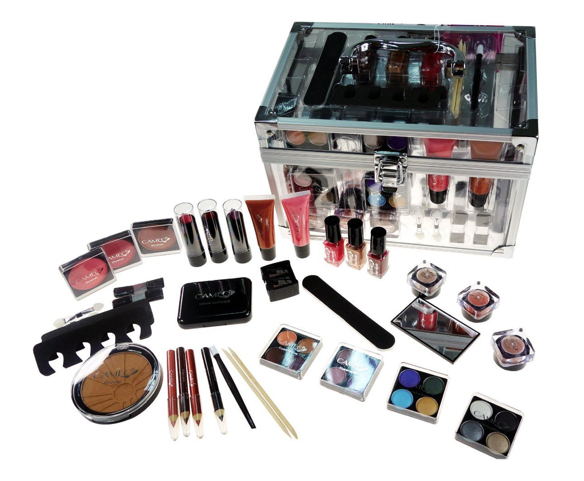 Cameo B-221 Carry All Trunk Makeup Kit - Pedicure & Manicure Essentials, Multicolor