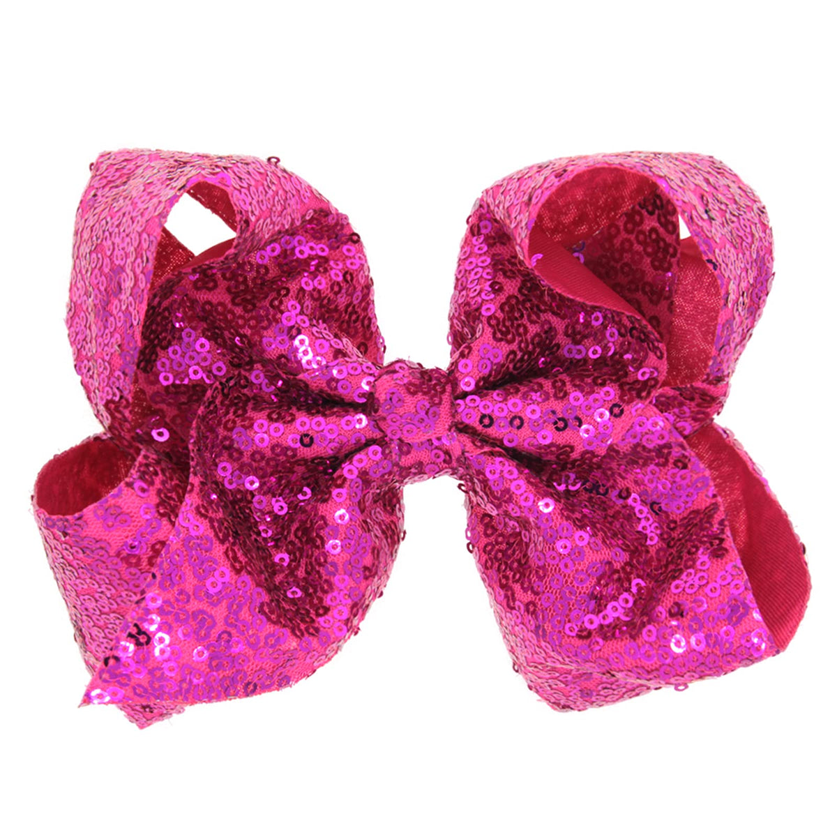 Xansema Rose Hair Bows for Girls - 8 Inch Sequin Alligator Clip Barrettes for Women & Kids