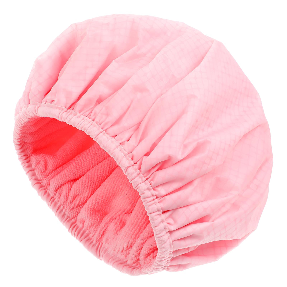 Abeillo Terry Lined Shower Cap For Women - Large Waterproof Satin Bath Cap, Pink Plaid