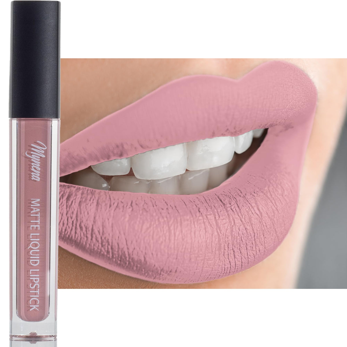 Mynena Light Pink Matte Liquid Lipstick - Intense Color, Waterproof, Vegan, 1 Fl Oz