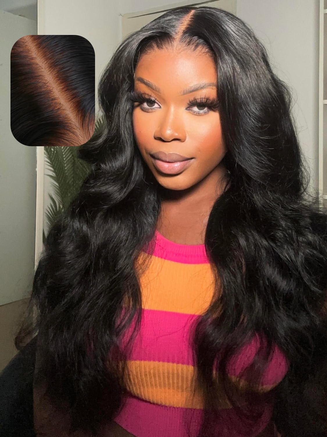 UNICE 26&quot; Glueless Body Wave Frontal Wig - HD Lace, Pre Bleached, 150% Density, Human Hair