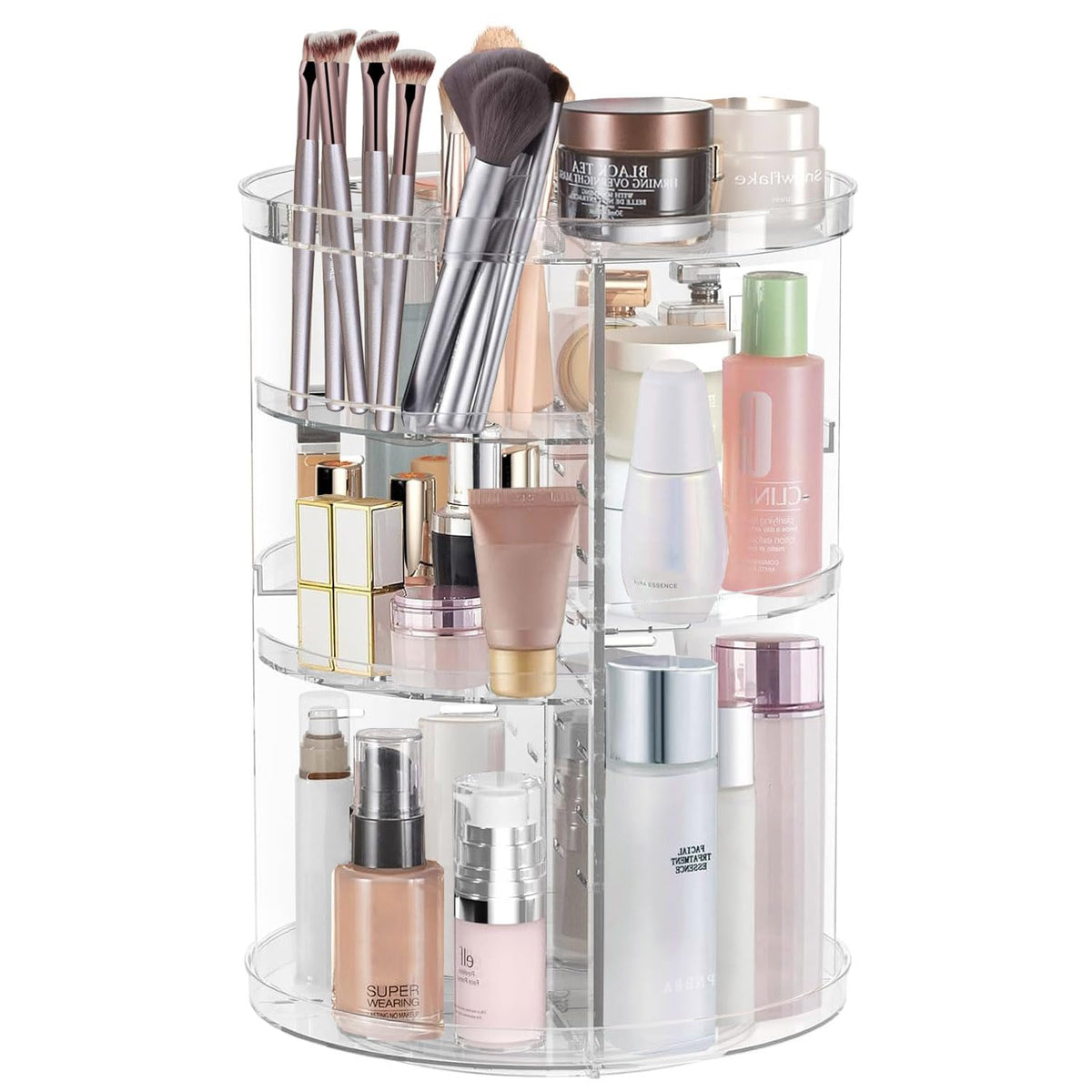 Bodical 360° Spinning Makeup Organizer - Clear Acrylic Vanity Storage For Cosmetics And Perfume