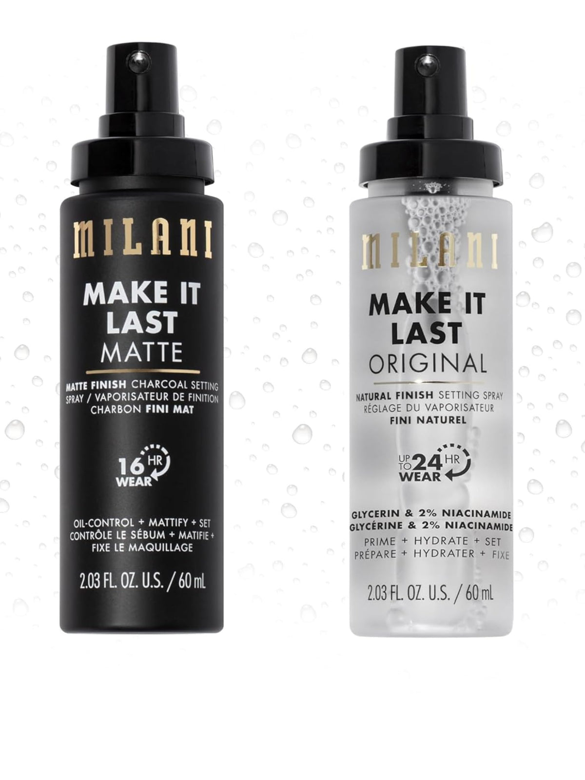 Milani Make It Last 3-In-1 Primer & Setting Spray Duo - Original & Matte Finish For Oily Skin