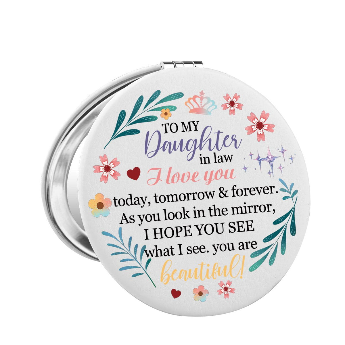 Fustmw Daughter In Law Compact Mirror - Stainless Steel Pocket Makeup Gift For Daughter In Law