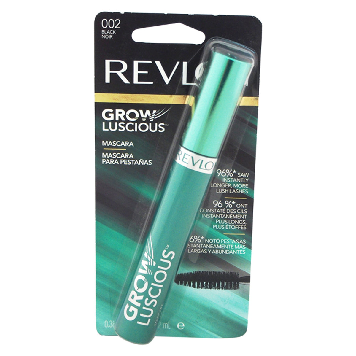 Revlon Grow Luscious Fabulash Mascara, 002 Black, 0.38 Oz - Volumizing & Lengthening