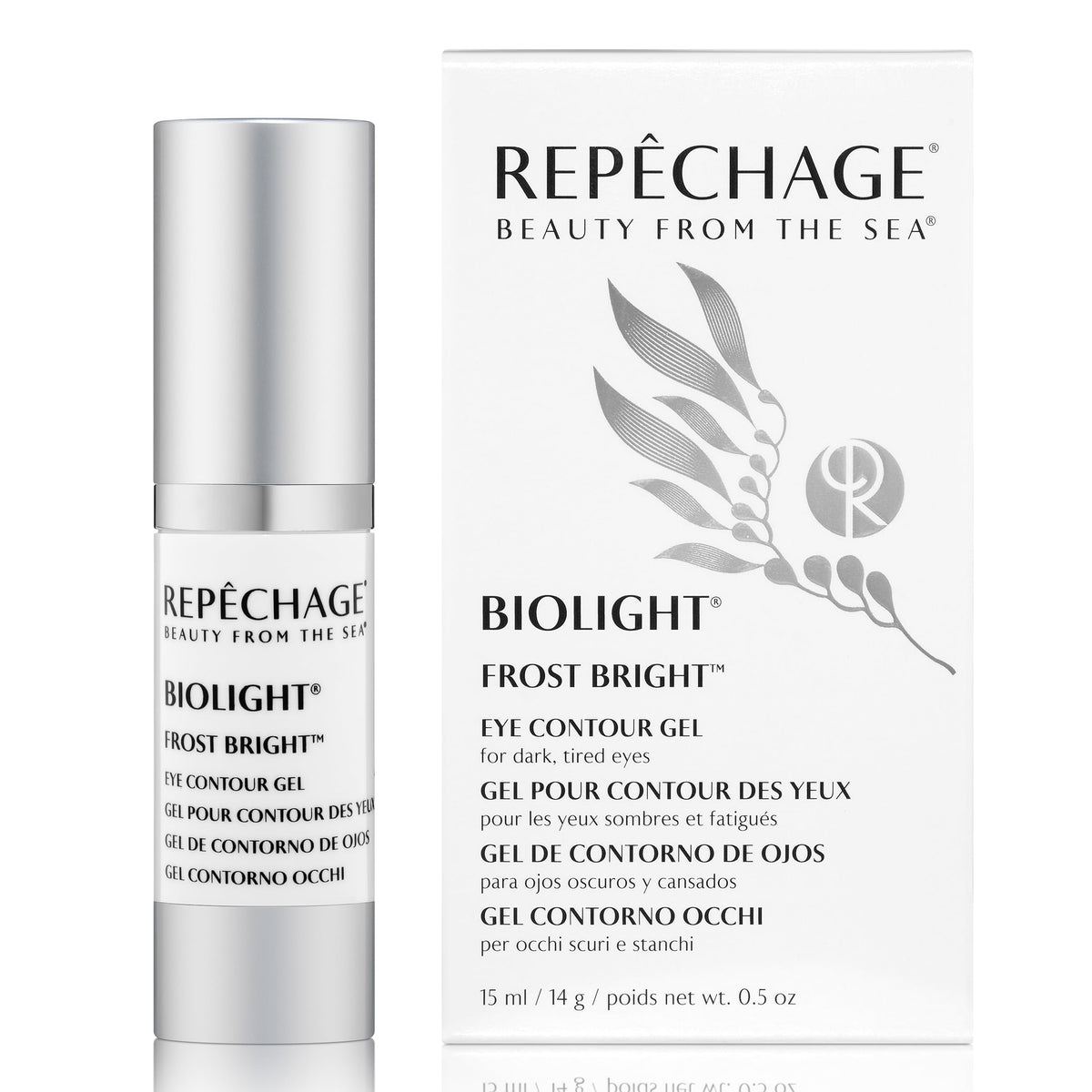 Repechage Biolight Frost Bright Eye Gel - Caffeine Cream For Dark Circles & Puffiness, 0.5 Oz.