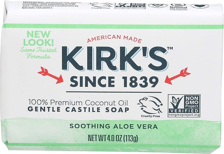 Kirk'S Original Coco Castile Soap With Aloe Vera, 4 Oz - Natural Moisturizing Bar Soap