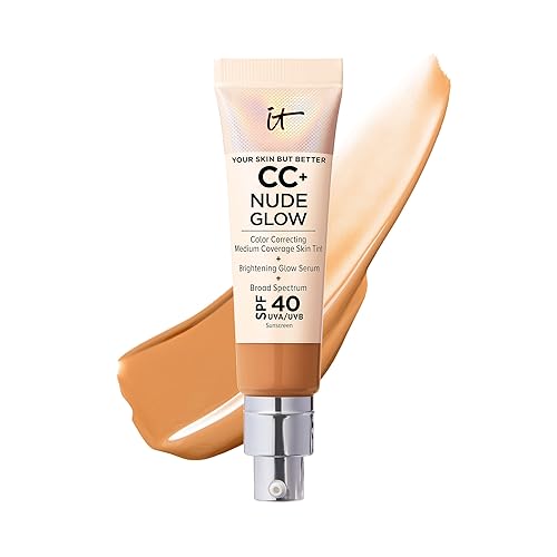 It Cosmetics Cc+ Nude Glow Foundation + Serum Spf 40, Tan - 1.08 Fl Oz, Niacinamide & Hyaluronic