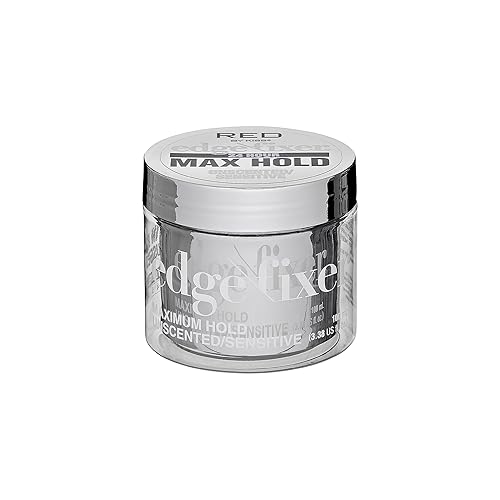 Red by Kiss Edge Fixer Hair Gel 24 Hour Hold, No Flaking, Biotin B7, Unscented, 3