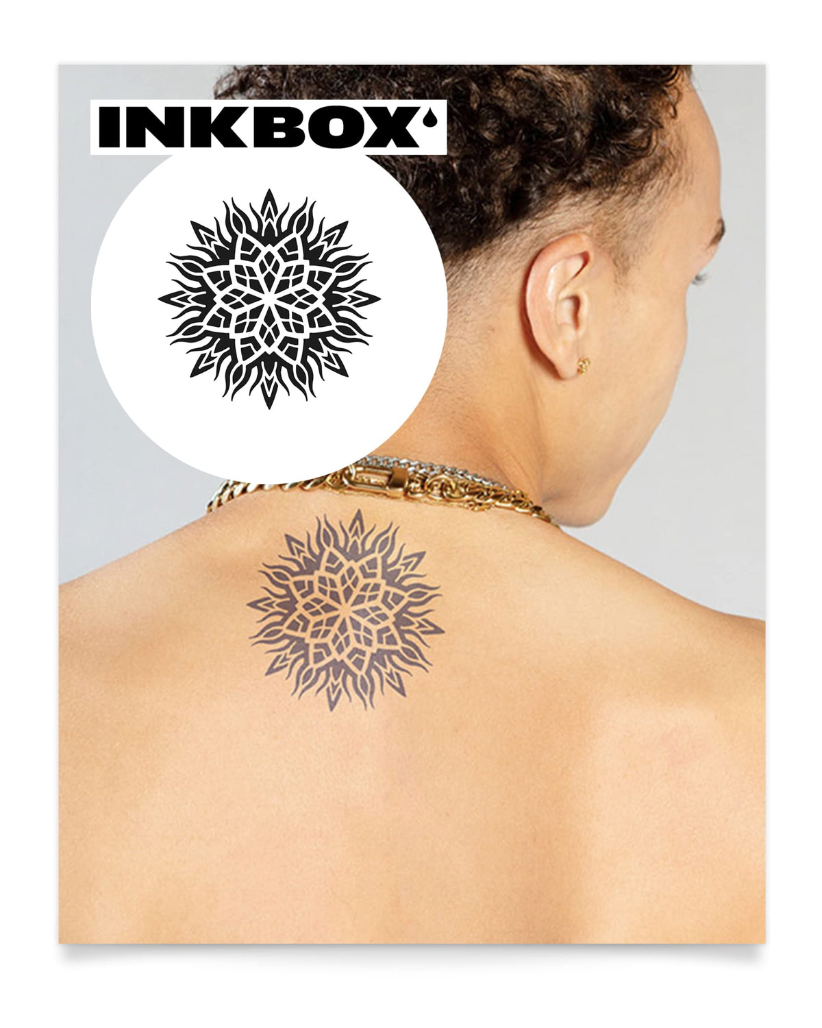 Inkbox Solar Flare Temporary Tattoo - Semi-Permanent, Water-Resistant, 4X4 In, Easy Application