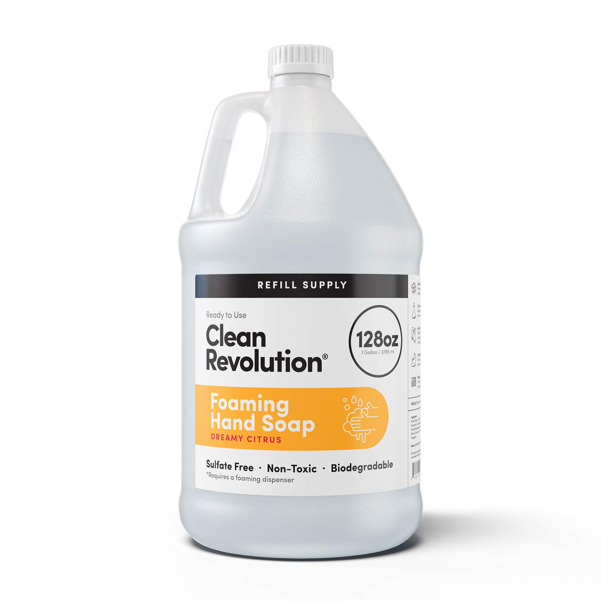 Clean Revolution Foaming Hand Soap Refill, Dreamy Citrus, 128 Fl Oz, Gluten Free, Ready to Use