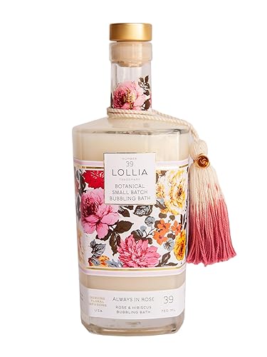 Lollia Always In Rose Bubble Bath - 25 Fl. Oz. Hydrating Rose & Hibiscus Scent For Women