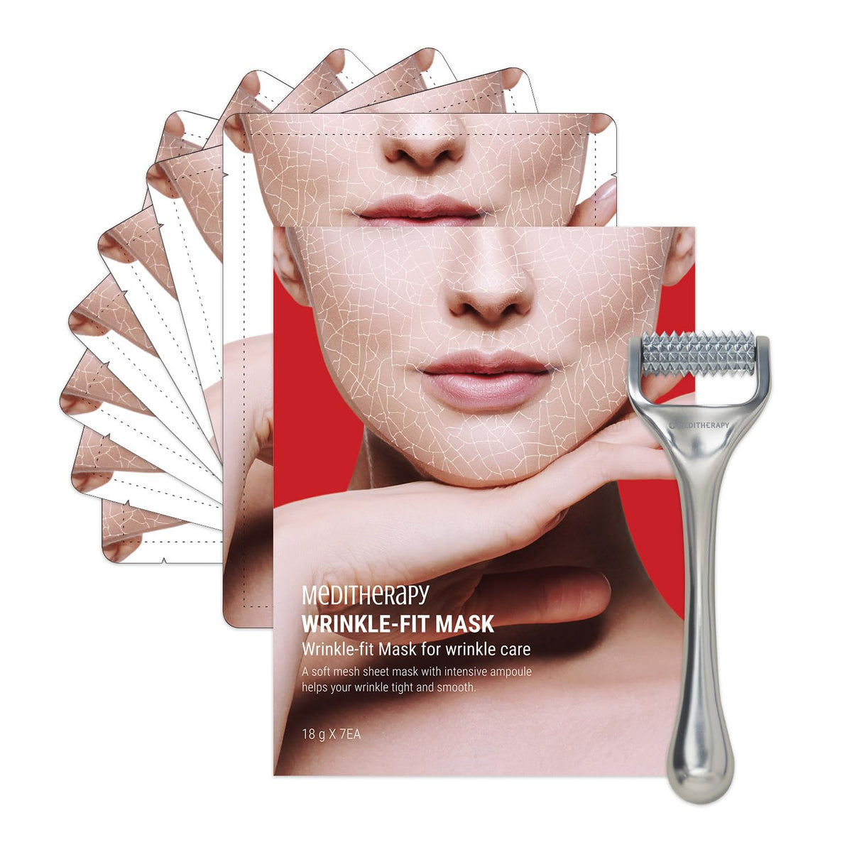 Meditherapy Collagen Wrinkle-Fit Mask & Facial Roller - Hydrating, Lifting, Korean Skincare