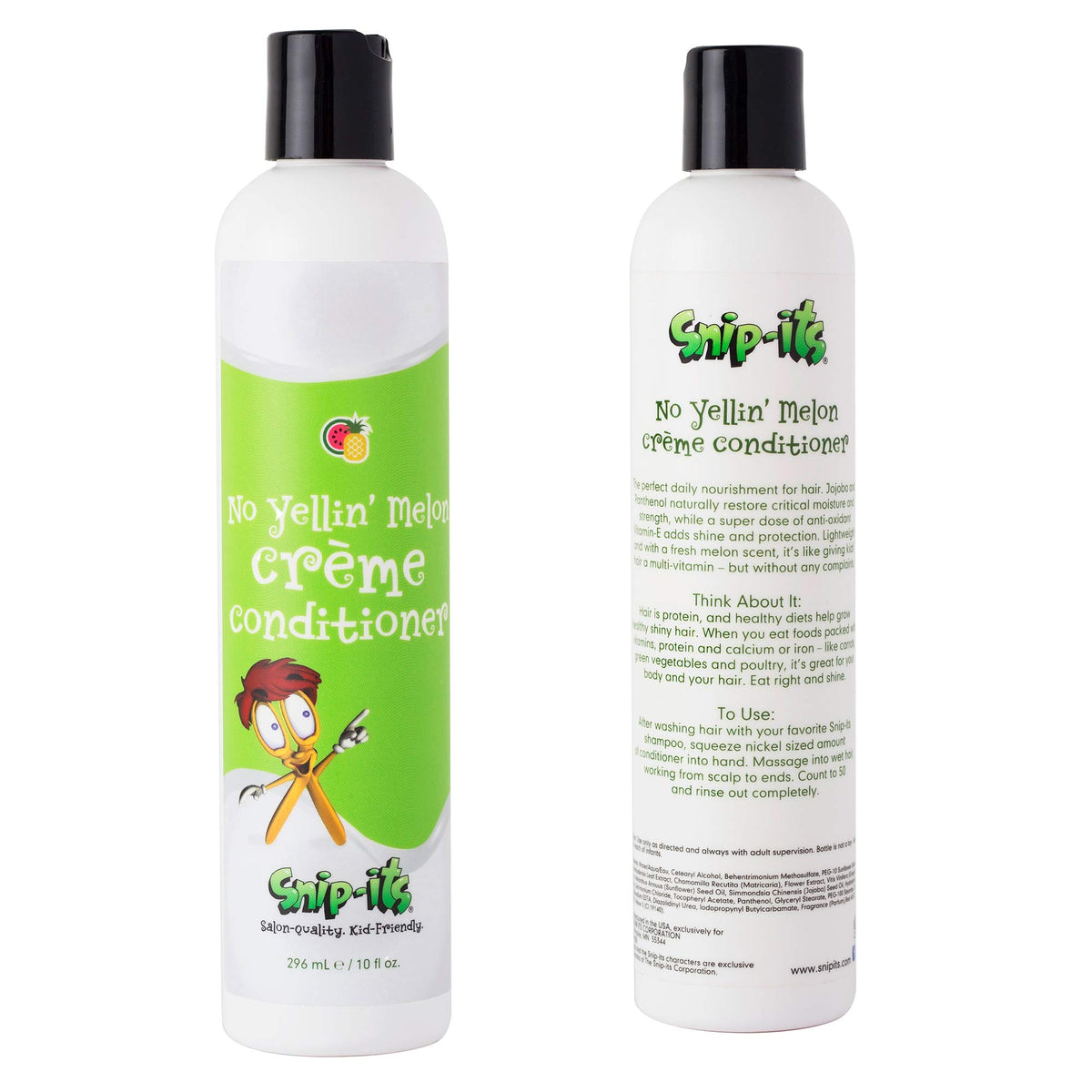 Snip-Its No Yellin’ Melon Kids Conditioner 1L Pump - Natural Detangler For Swimmers Hair