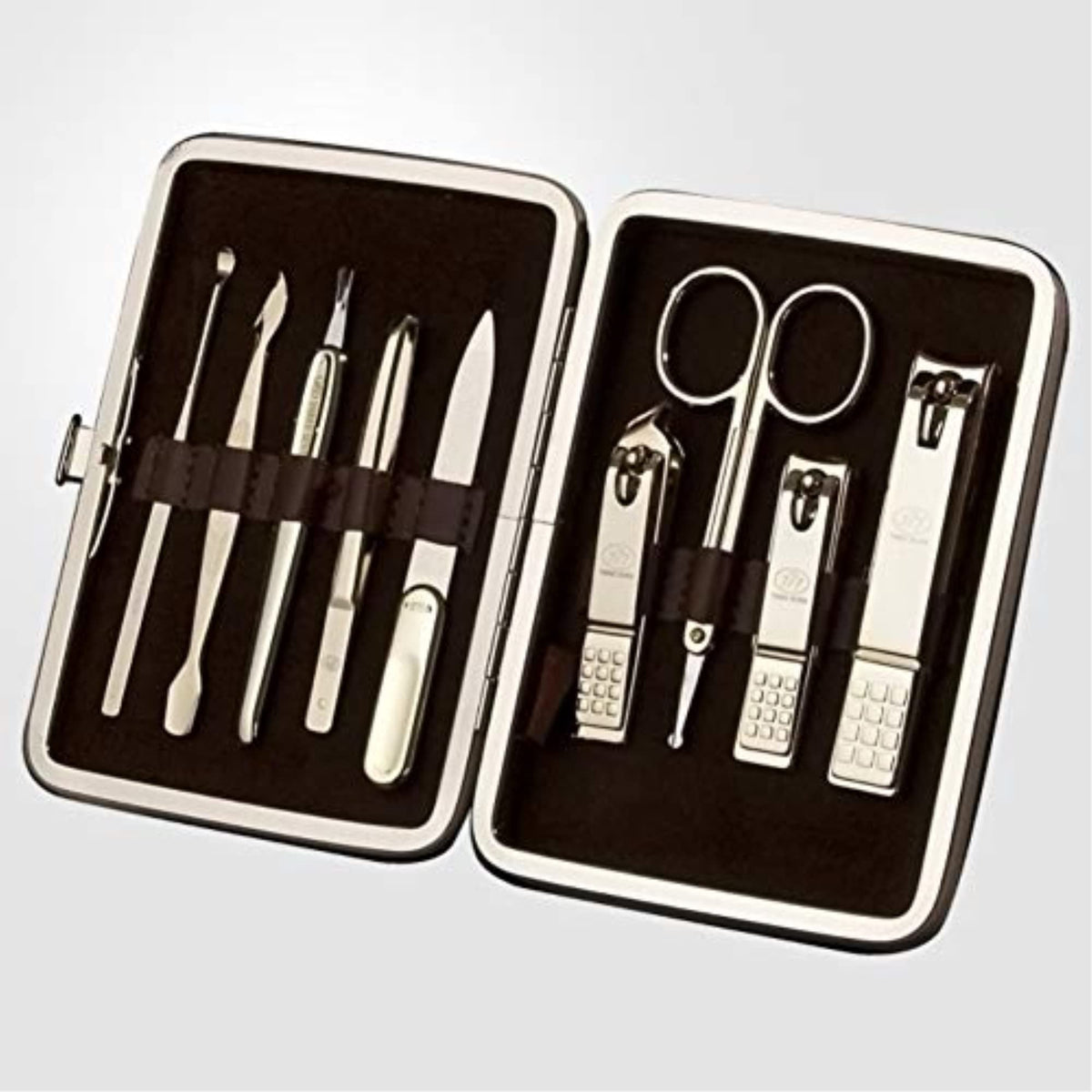 Three Seven (777) Travel Manicure Set - 9 Piece Stainless Steel Nail Clipper Kit, Made In Korea