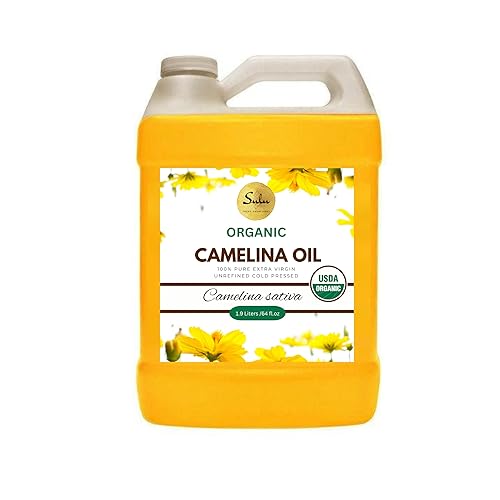 SULU ORGANICS 100% Pure Extra Virgin Cold Pressed Camelina Seed Oil, 64 oz - Yellow