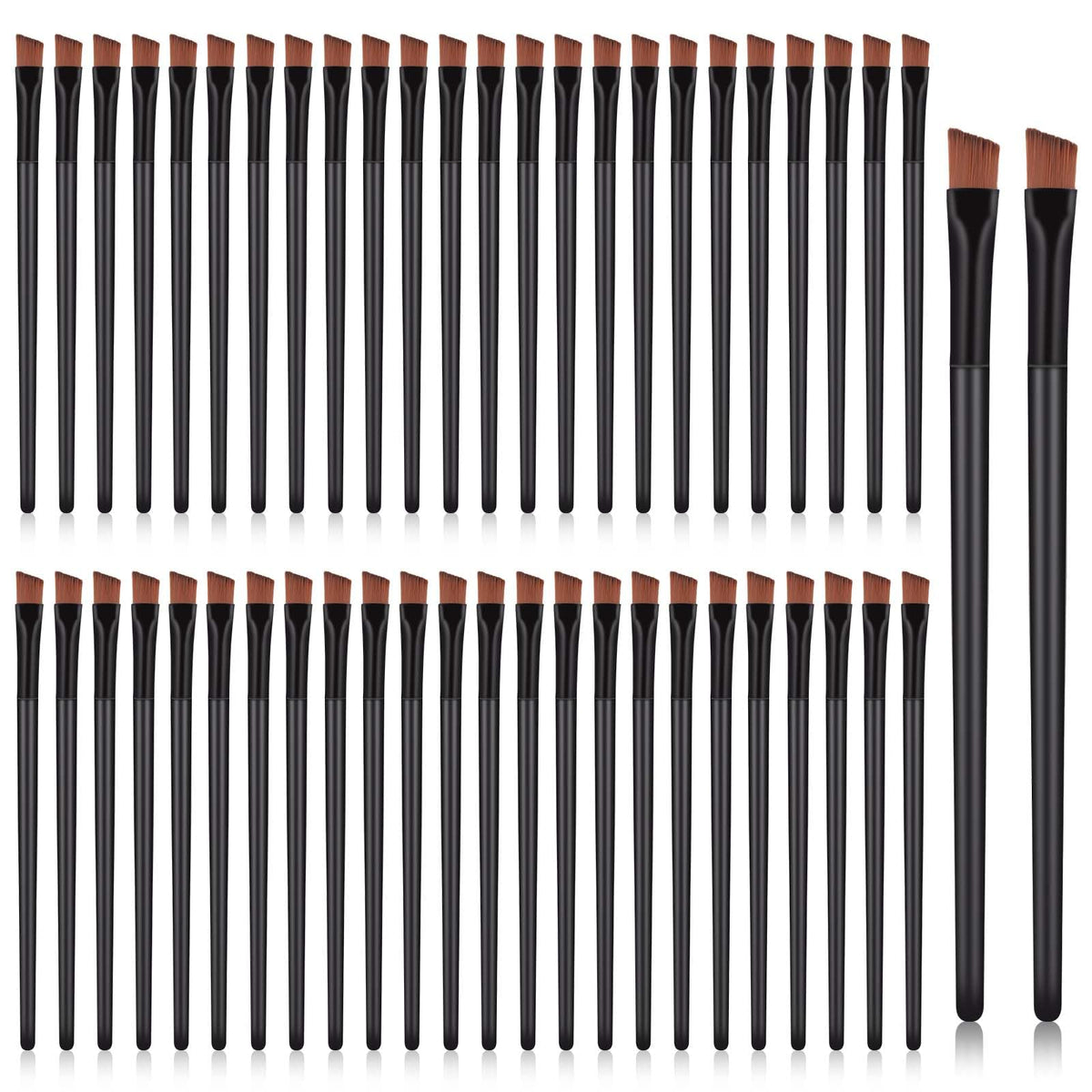 Mozeat Lens 50 Angled Eyebrow Brushes - Disposable Tapered Tint & Concealer Applicators