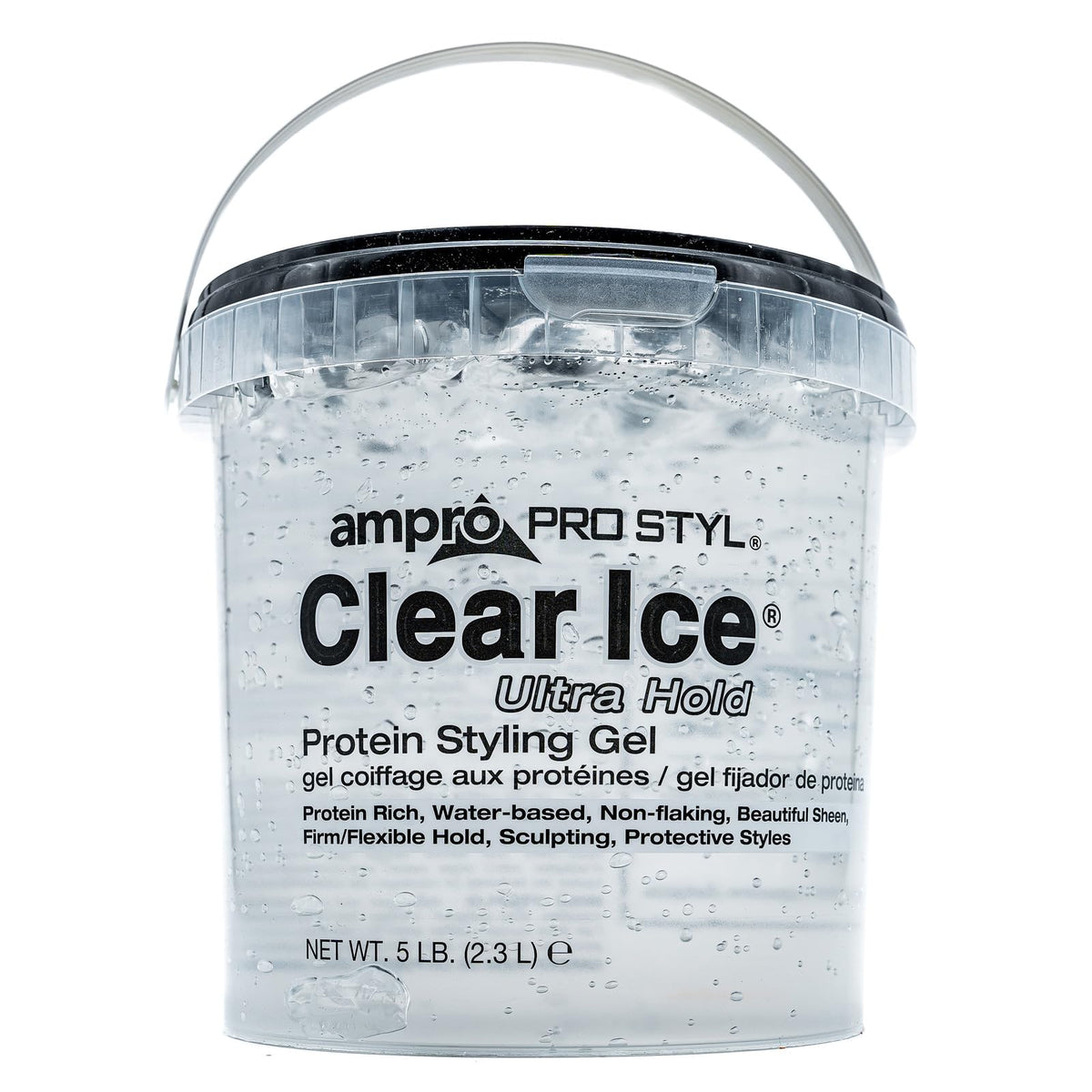 Ampro Pro Styl Clear Ice Styling Gel - Alcohol Free, Vegan, Non-Flaking, 80 Oz, All Hair Types