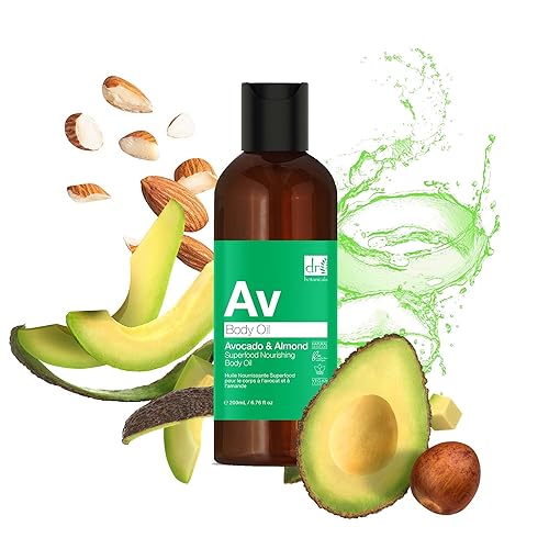 Dr Botanicals Avocado & Almond Nourishing Body Oil - 6.76 Fl Oz Superfood Moisturizer