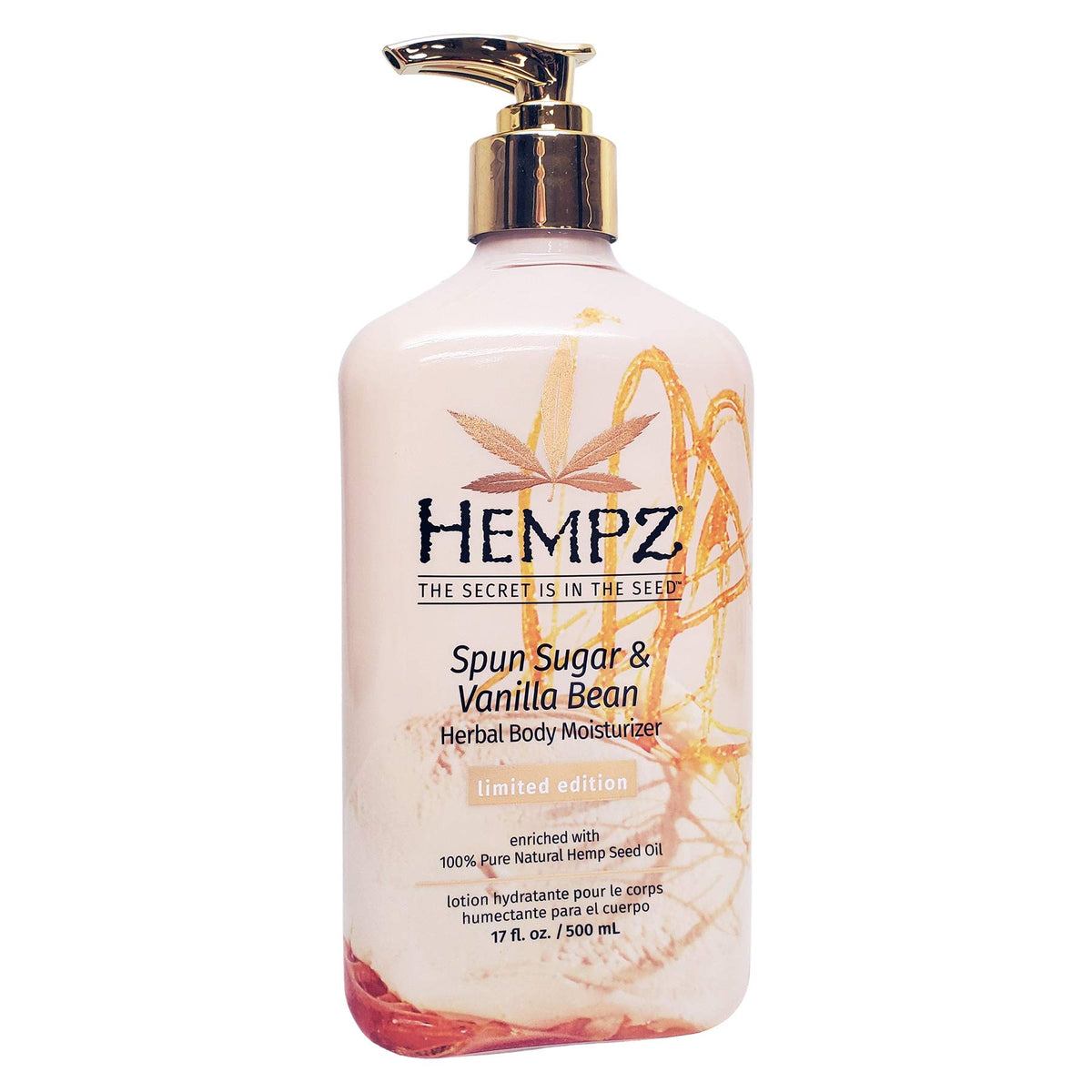 Hempz Limited Edition Spun Sugar & Vanilla Bean Body Moisturizer - 17 Fl Oz Hydrating Cream