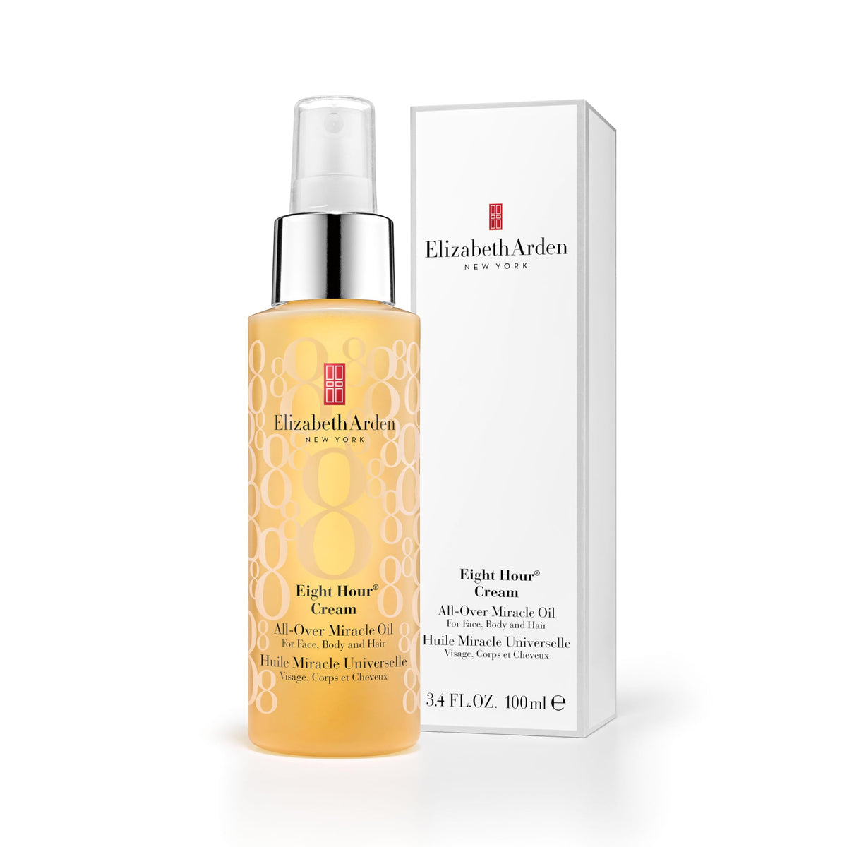 Elizabeth Arden Eight Hour Cream, All-Over Miracle Oil, For Face, Body & Hair, 3.4 Oz