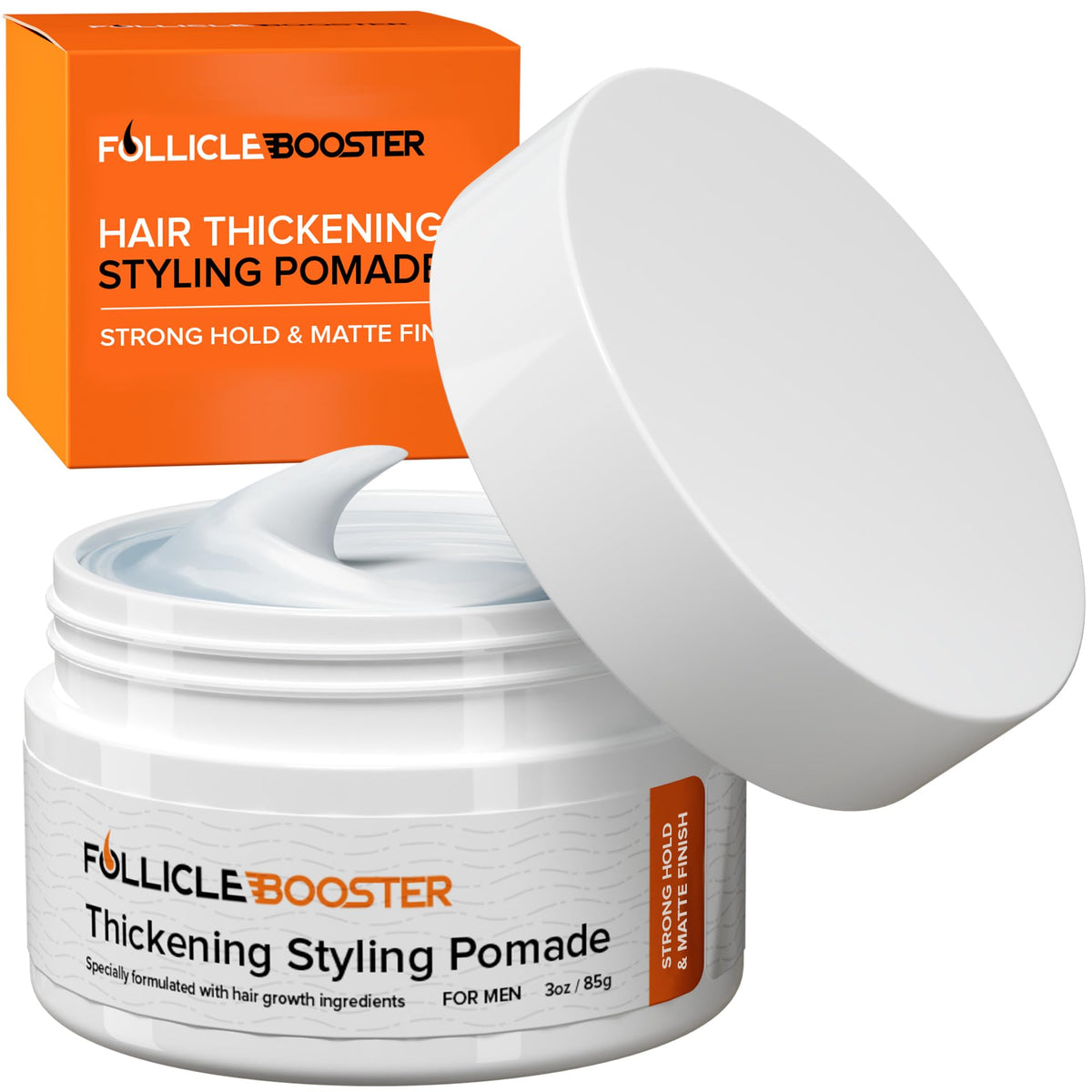 Follicle Booster Thickening Pomade - Strong Hold, Matte Finish, Hair Growth Benefits, 3 Fl Oz