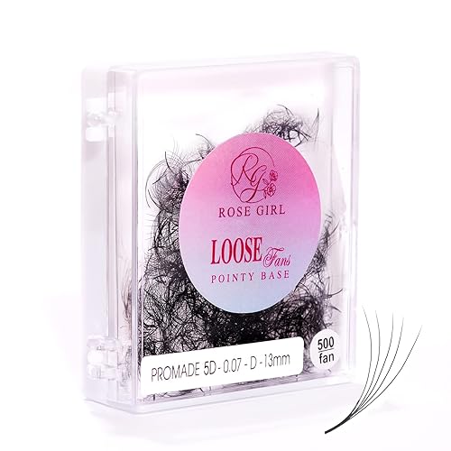 ROSE GIRL 5D Volume Eyelashes - Handmade 14mm, Korean PBT Silk, C Curl, 0.