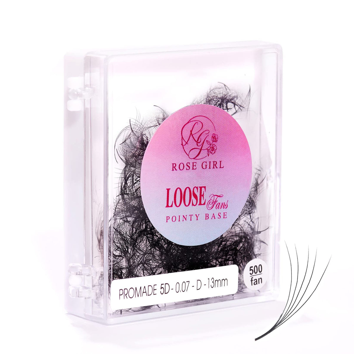 ROSE GIRL 5D Volume Eyelashes - Handmade 15mm C Curl, Korean PBT Silk, Natural Look