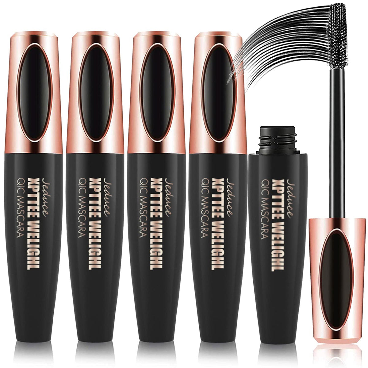 Alisesun 4 Pack 4D Silk Fiber Lash Mascara - Waterproof, Voluminous, Long-Lasting, No Clumping