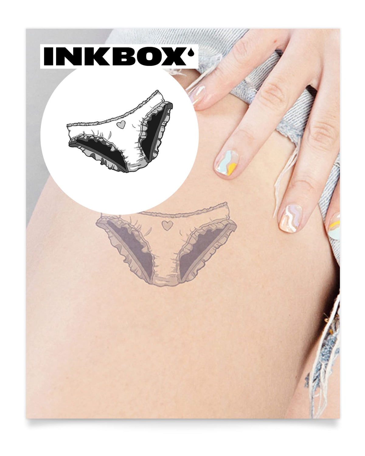 Inkbox Hoolala Temporary Tattoo - 3X3&quot; Semi-Permanent, Water-Resistant, Lasts 1-2