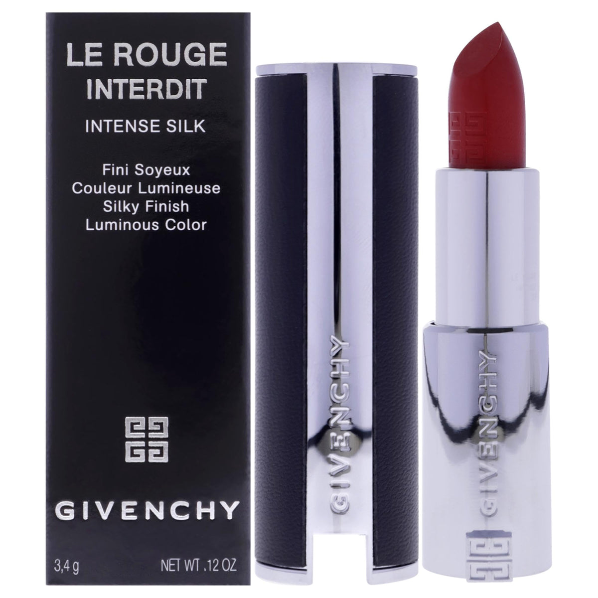 Givenchy Le Rouge Interdit Intense Silk Lipstick - N306 Carmin Escarpin, 0.11 Oz