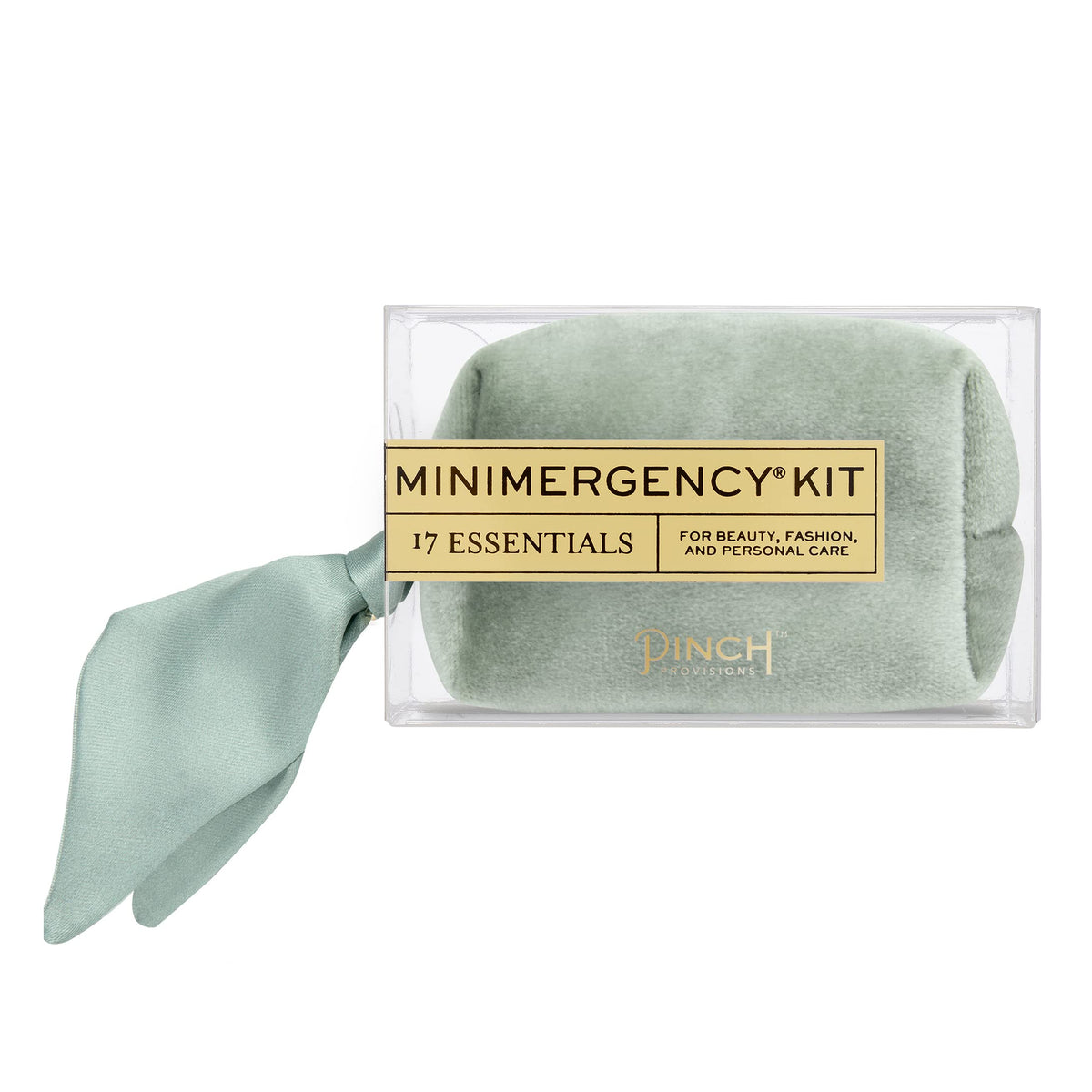 Pinch Provisions Velvet Minimergency Kit For Her - 17 Essentials, Compact Pouch, Sage Gift